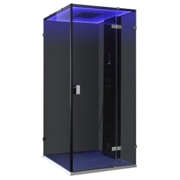 Parní sprchový box EAGO AWT LD106F15 černý 100×100 pravé provedení