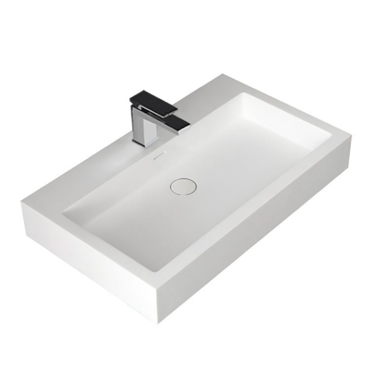 Umyvadlo StoneArt LP4508 z minerálního kamene bílé 80×48 lesklé