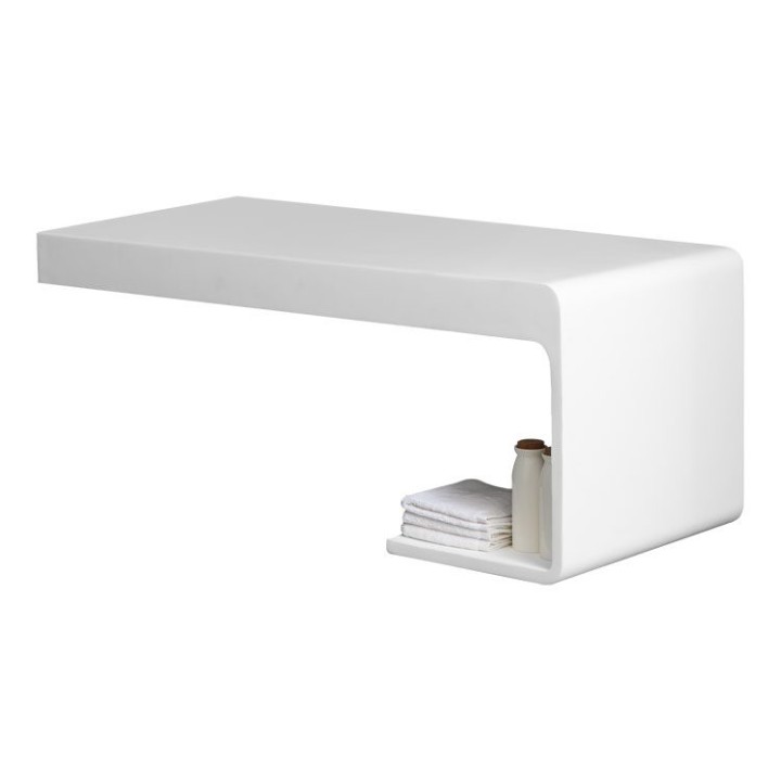 Umyvadlo StoneArt z minerálního kamene LQ610-1 bílé 100×40 lesklé