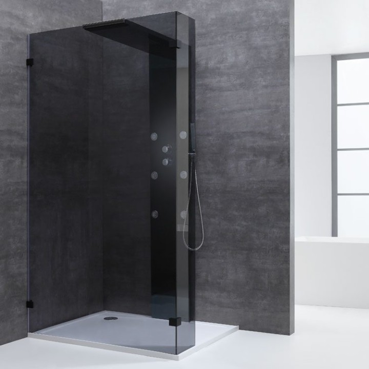 Walk-in sprchová zástěna EAGO AWT LY1001-B černá 100×210