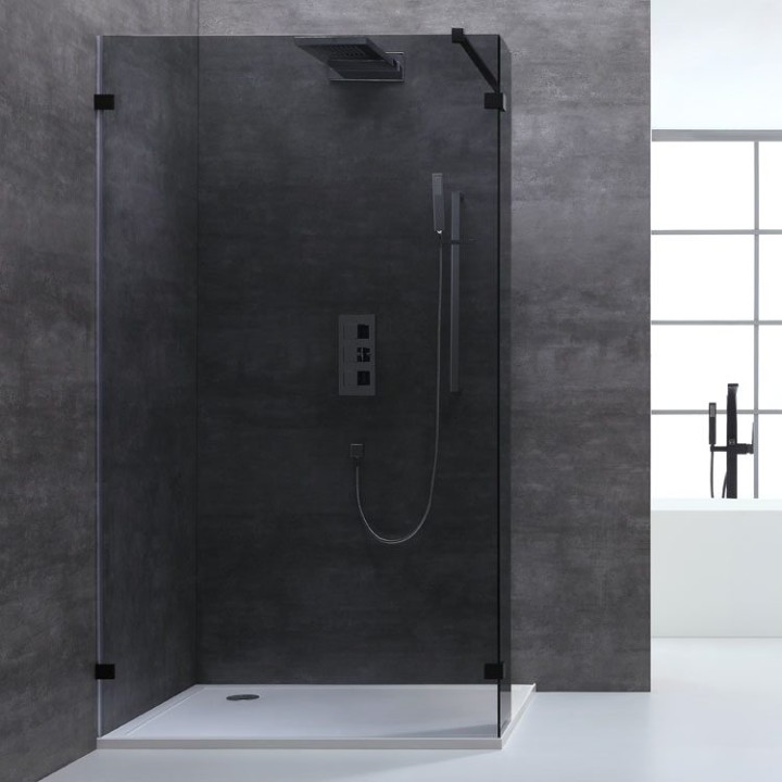 Walk-in sprchová zástěna EAGO AWT LY1001-B černá 100×210