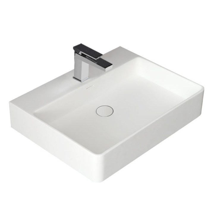 Umyvadlo StoneArt LP6206 z minerálního kamene bílé 60×46 matné