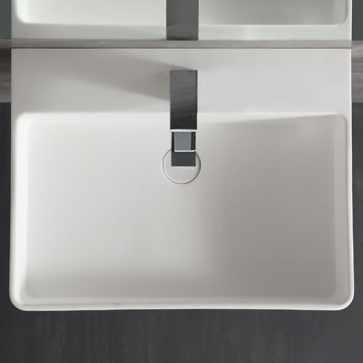 Umyvadlo StoneArt LP6206 z minerálního kamene bílé 60×46 matné