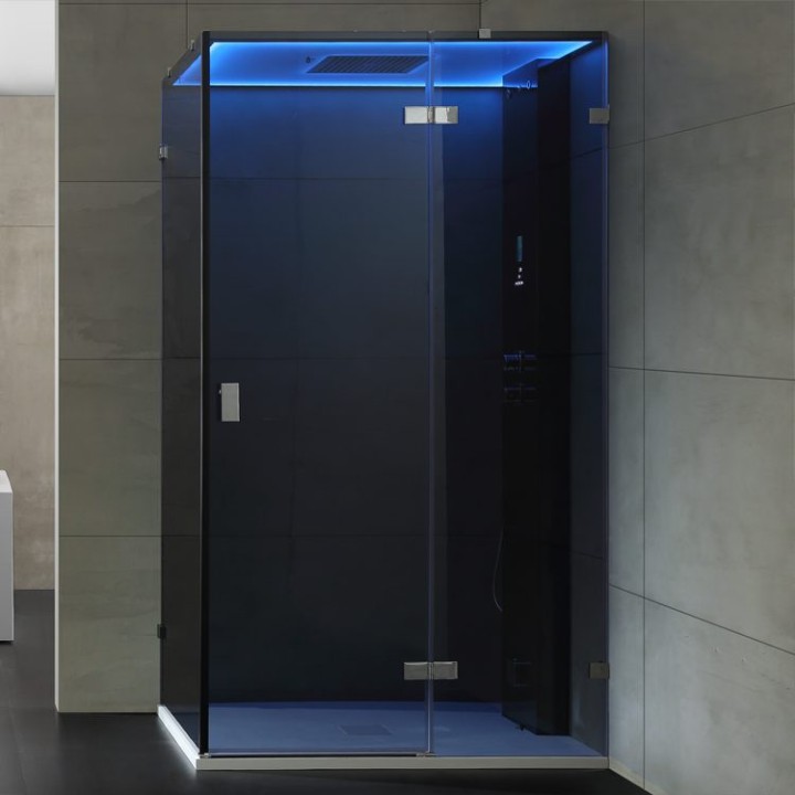 Parní sprchový box EAGO AWT LD107F15 černý 120×90 pravé provedení