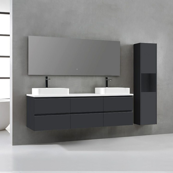 Koupelnový nábytek – set StoneArt Monte Carlo MC-1800pro-5 tmavě šedý 180×52