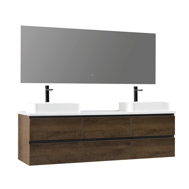Koupelnový nábytek – set StoneArt Monte Carlo MC-1800pro-5 dubový tmavý 180×52