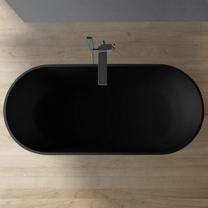 Volně stojící vana StoneArt BS-553 černá 165×75 matná