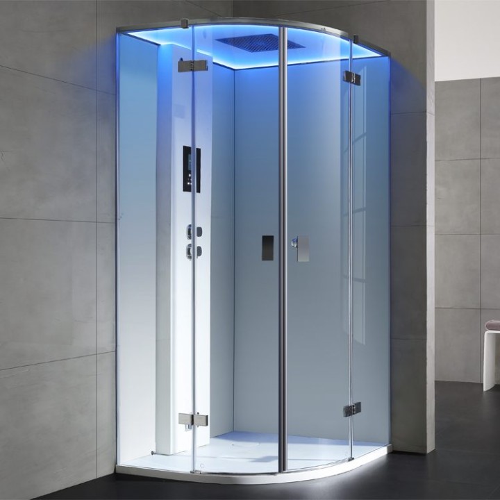 Parní sprchový box EAGO AWT LD209F15 bílý 100×100