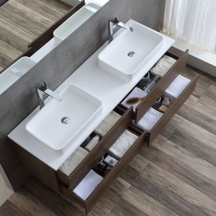 Koupelnový nábytek – set StoneArt Brugge BU-1601pro-5 dubový tmavý 160×50