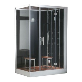 Parní sprchový box EAGO AWT DZ961F8 černý 150×90 pravé provedení