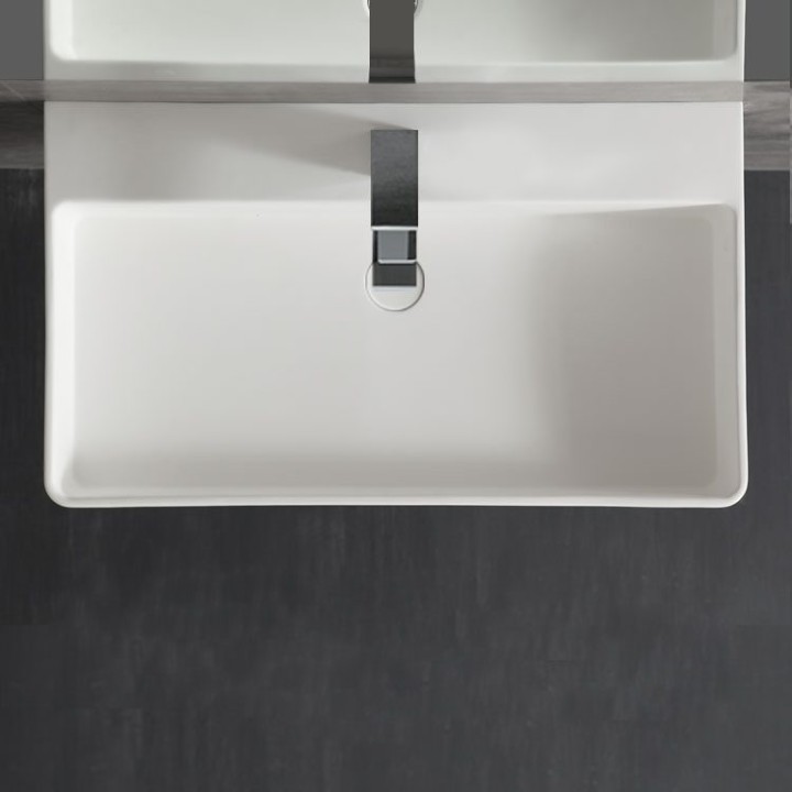 Umyvadlo StoneArt LP6208 z minerálního kamene bílé 80×46 matné