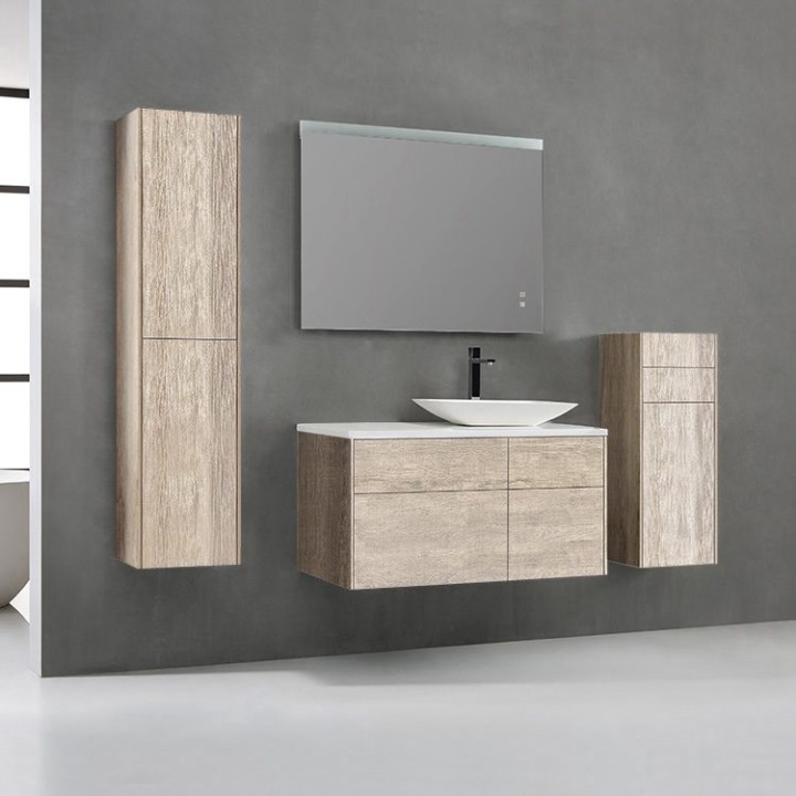 Koupelnová skříňka StoneArt Venice VE-1010pro-1 dubová světlá 100×52 pravé provedení