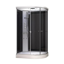 Kompletní sprchový kout Modera | 120×90 cm černé sklo posuvné dveře asymetrická