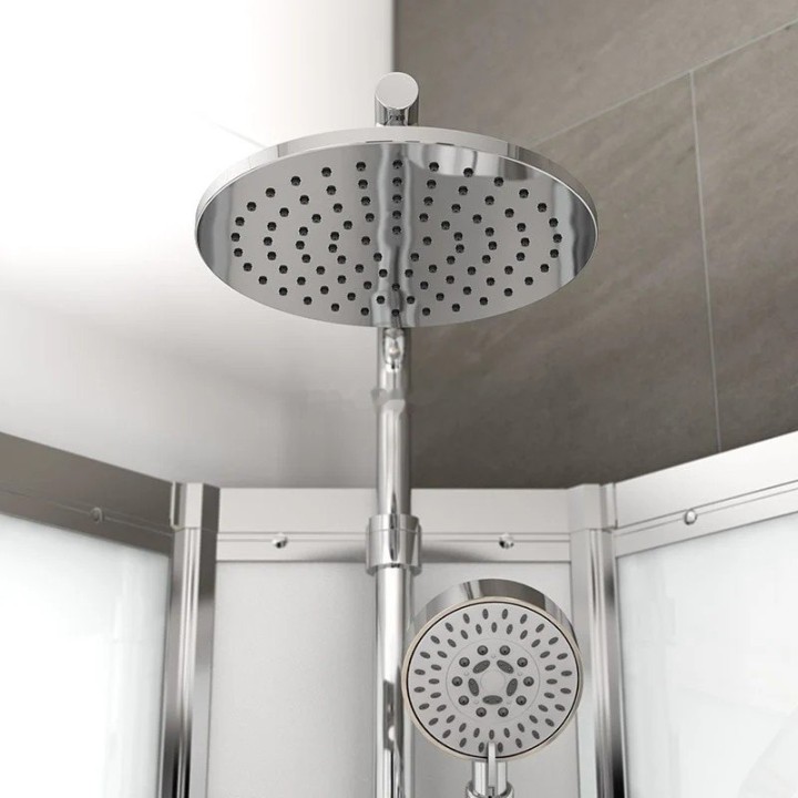 Kompletní sprchový kout Modera | 80×80 cm bílé sklo posuvné dveře čtvrtkruhová