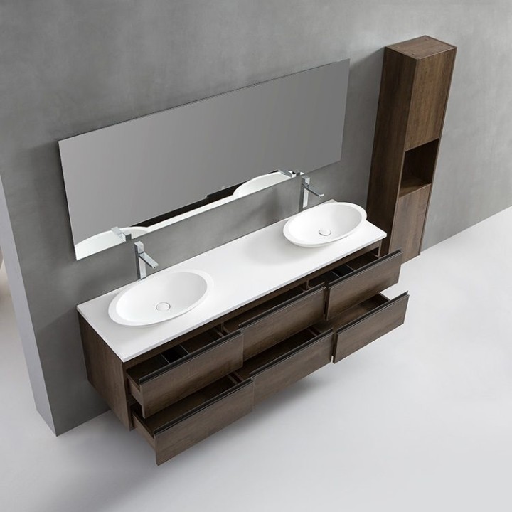 Koupelnová skříňka StoneArt Monte Carlo MC-1800pro-3 dubová tmavá 180×