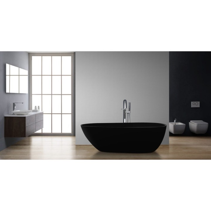 Volně stojící vana StoneArt BS-525 černá 185×83 matná