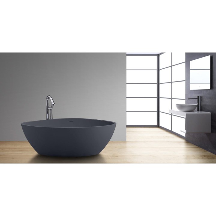 Volně stojící vana StoneArt BS-533 betonově šedá 180×140 matná