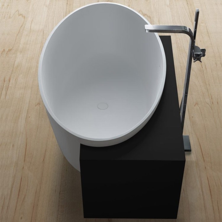 Volně stojící vana StoneArt BS-550 černobílá 170×93 matná