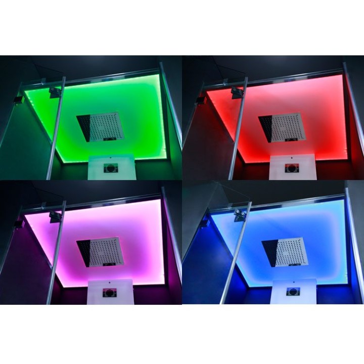 Parní sprchový box EAGO AWT DZ1012F12 bílý 100×100 pravé provedení