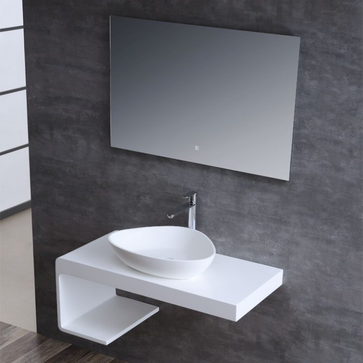 Umyvadlo StoneArt LC154 z minerálního kamene bílé 56×43 lesklé