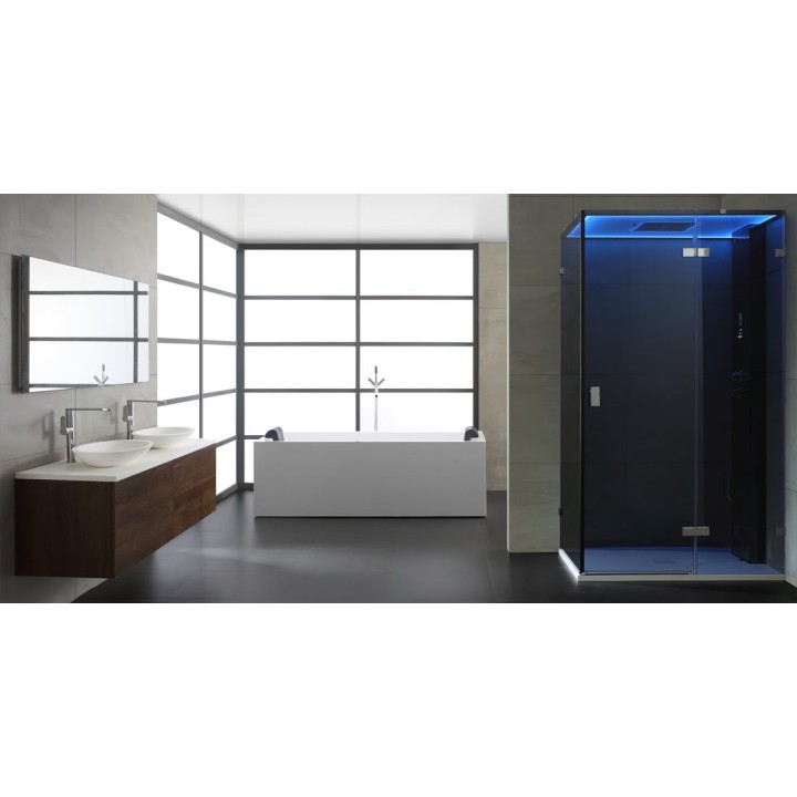 Parní sprchový box EAGO AWT LD107F15 černý 120×90 pravé provedení