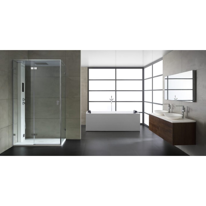 Parní sprchový box EAGO AWT LD107F15 bílý matný 120×90 levé provedení