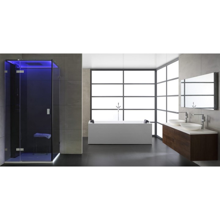 Parní sprchový box EAGO AWT LD108F15 černý 90×90 levé provedení