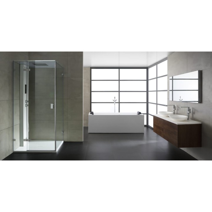 Parní sprchový box EAGO AWT LD108F15 bílý lesklý 90×90 pravé provedení