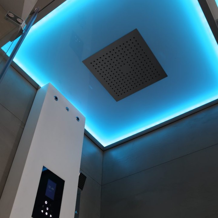 Parní sprchový box EAGO AWT LD109F15 bílý matný 100×100