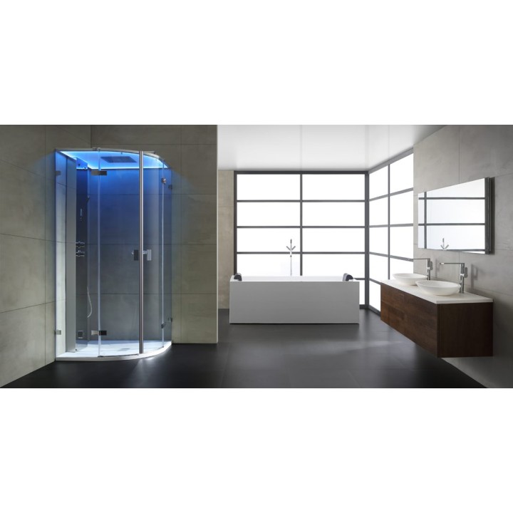 Parní sprchový box EAGO AWT LD110F15 stříbrný 90×90