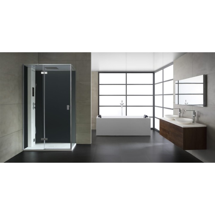 Parní sprchový box EAGO AWT LD207F15 černý 120×90 pravé provedení