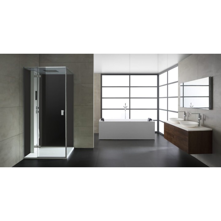 Parní sprchový box EAGO AWT LD208F15 černý 90×90 levé provedení