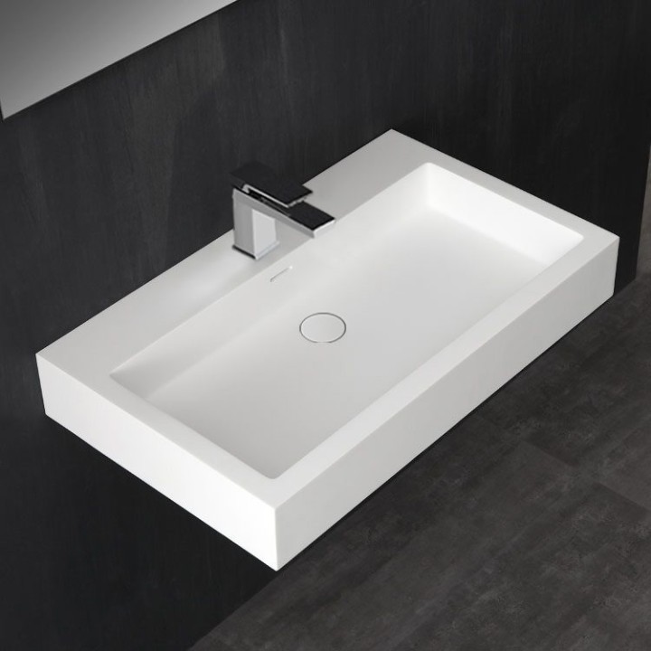 Umyvadlo StoneArt LP4508 z minerálního kamene bílé 80×48 matné