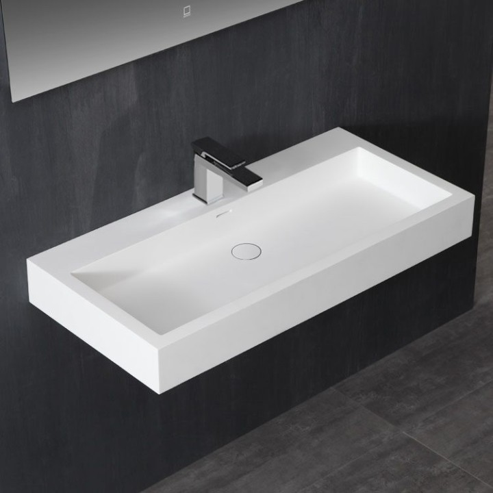 Umyvadlo StoneArt LP4510 z minerálního kamene bílé 100×48 lesklé