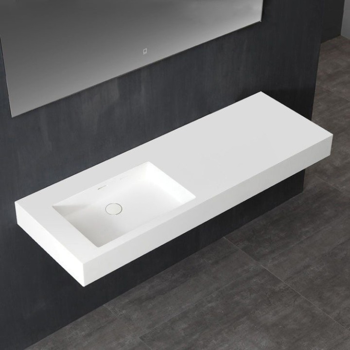 Umyvadlo StoneArt LP4512-0L z minerálního kamene bílé 120×48 lesklé