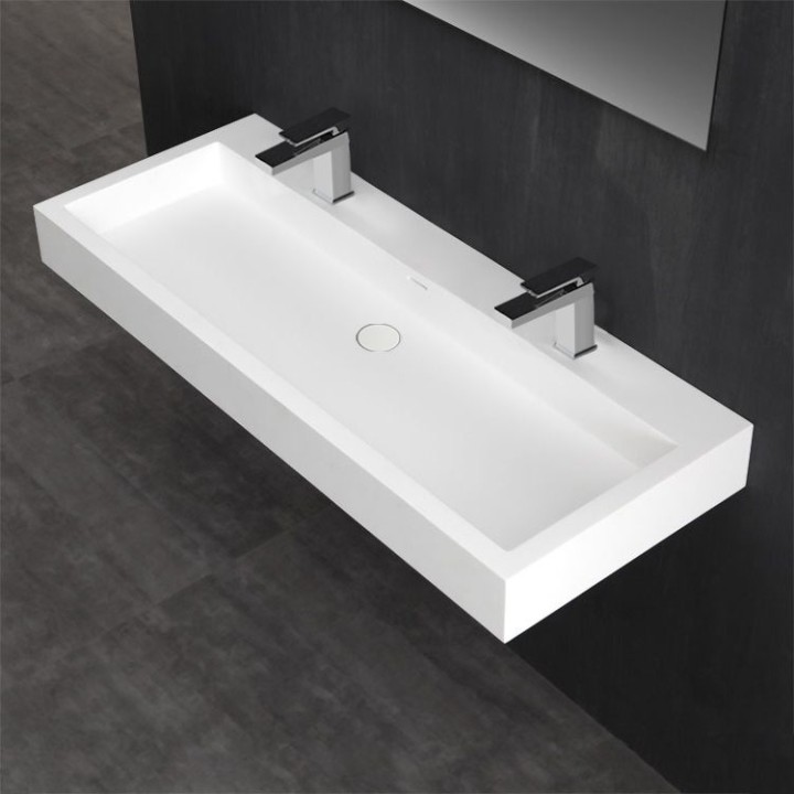 Umyvadlo StoneArt LP4512-1 z minerálního kamene bílé 120×48 matné