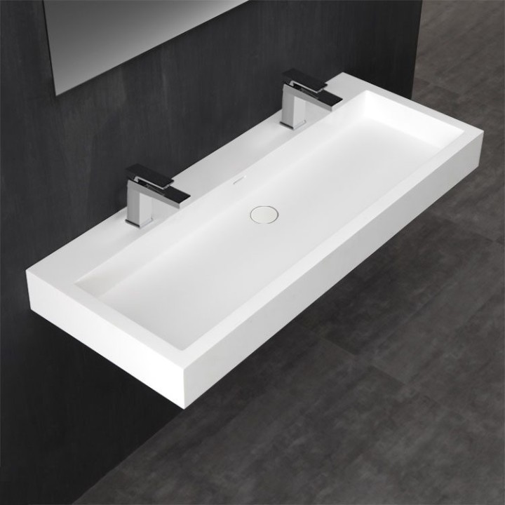 Umyvadlo StoneArt LP4512-1 z minerálního kamene bílé 120×48 matné
