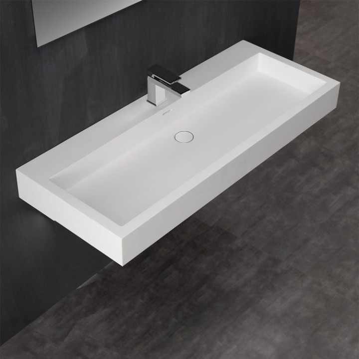 Umyvadlo StoneArt LP4512 z minerálního kamene bílé 120×48 matné