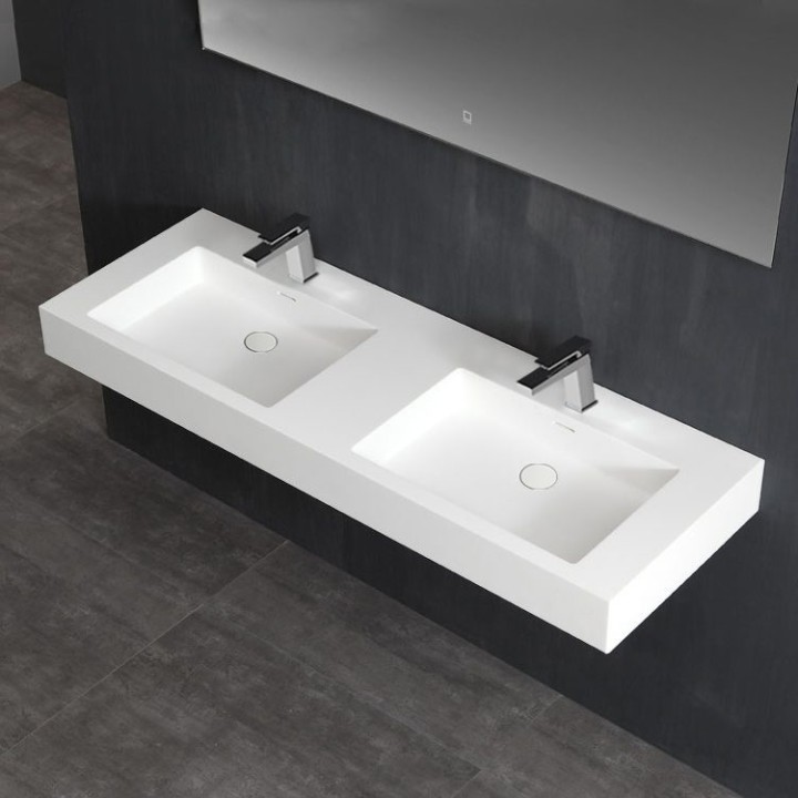 Umyvadlo StoneArt LP4514 z minerálního kamene bílé 140×48 matné