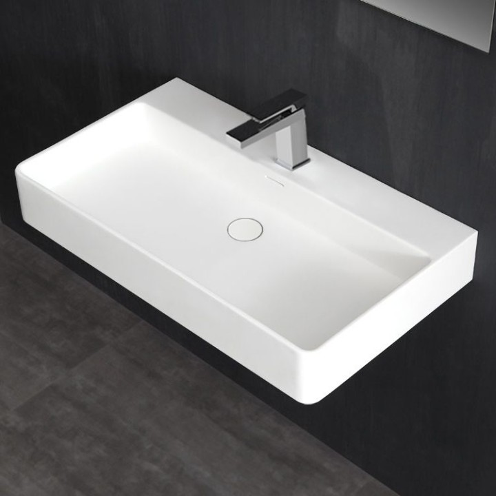 Umyvadlo StoneArt LP6208 z minerálního kamene bílé 80×46 lesklé