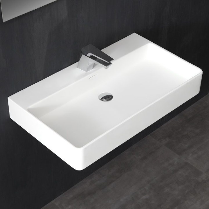 Umyvadlo StoneArt LP6208 z minerálního kamene bílé 80×46 lesklé