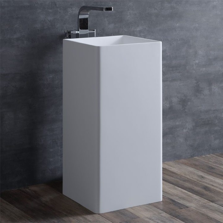 Volně stojící umyvadlo StoneArt LZ507 bílé 40×40 lesklé