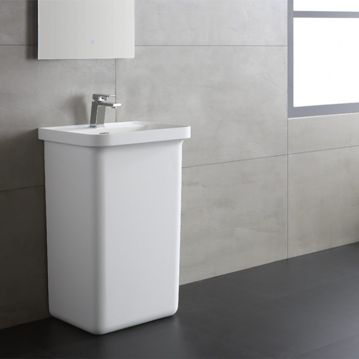 Volně stojící umyvadlo StoneArt LZ518 bílé 52×45 matné