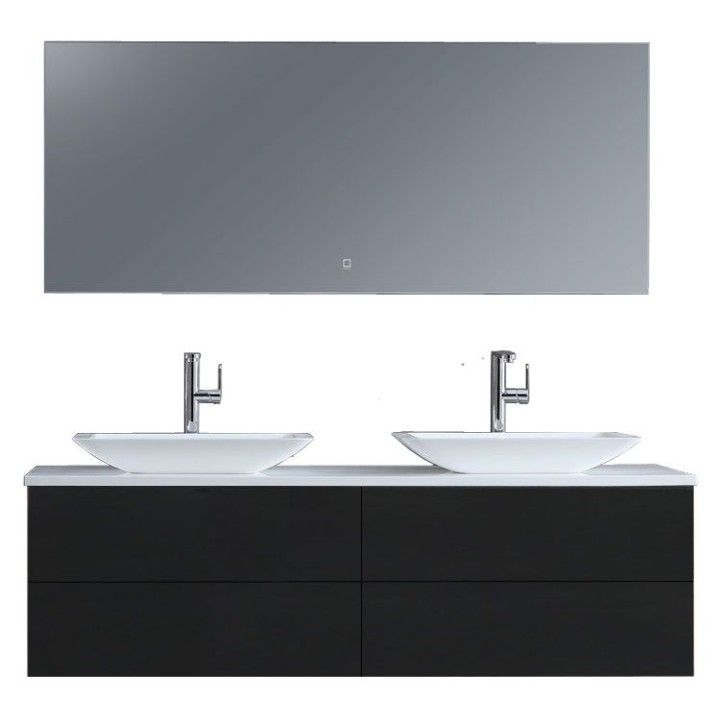 Koupelnový nábytek – set StoneArt Brugge BU-1601pro-1 tmavě šedý 160×5